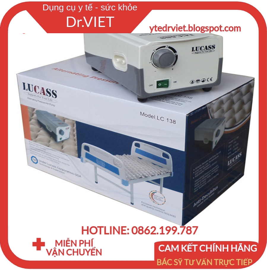 [HCM]Nệm chống loét Lucass LC 138 chính hãng cao cấp với công nghệ Mỹ- chăm sóc sức khỏe người ốm người già cao tuổi hay những người bị liệt nằm điều trị lâu ngày bị triệu chứng lở loét làm từ vải polymer không ồn dễ dùng