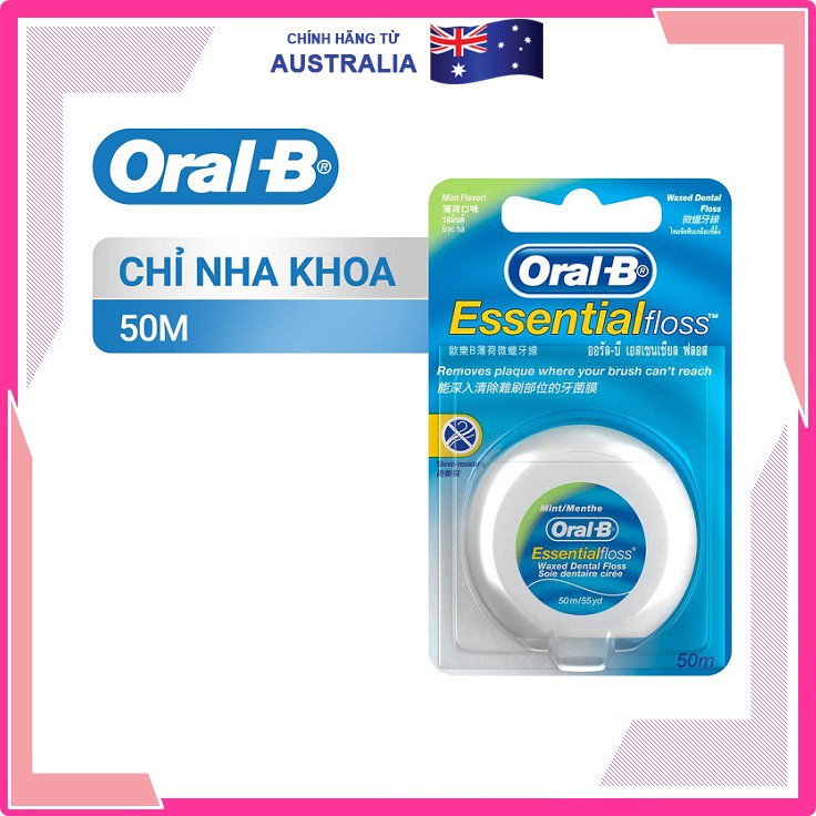 ✅ chỉ nha khoa oral-b essential floss 50m chính hãng úc