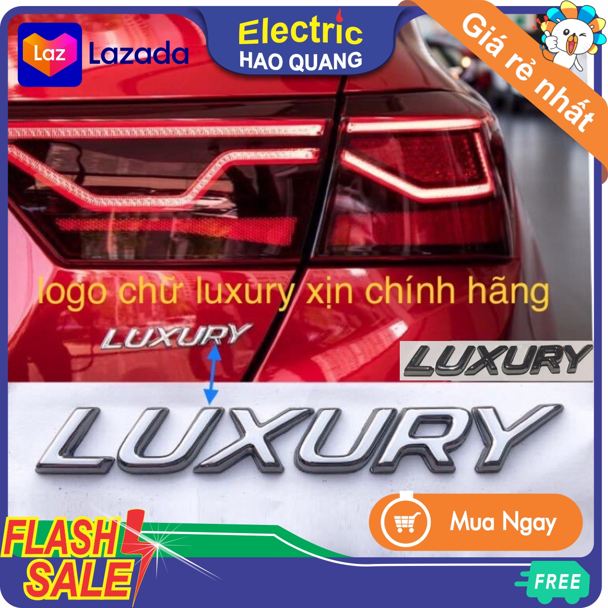 Chữ Nổi PREMIUM/LUXURY logo tem chữ Premium Crom dán ô tô, Cerato, Solotu, Sedona Chính Hãng