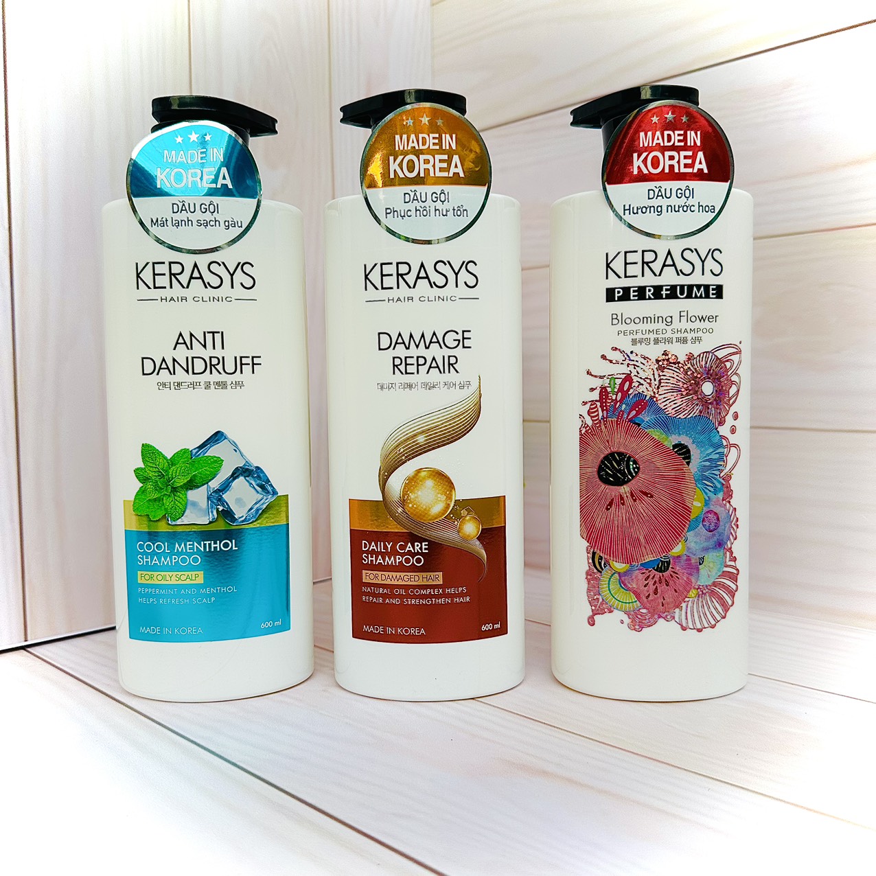 Dầu gội tri gàu làm sạch gàu Kerasys mát lạnh bạc hà 600ml - Sử dụng cho mọi loại tóc nam/nữ