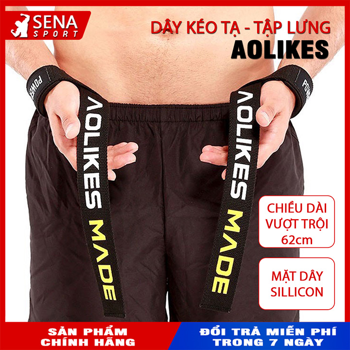 Dây kéo Lưng tập GYM, Lifting Straps hỗ trợ tập thể hình AOLIKES (1 Đôi)