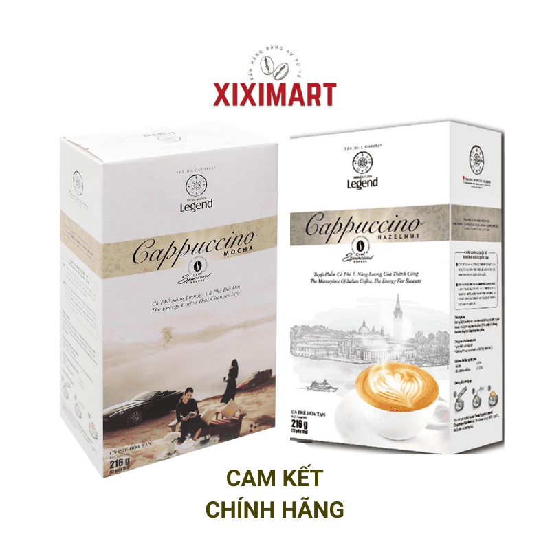 Cà Phê Hòa Tan Cappuccino Trung Nguyên Legend Hộp 216g , Cafe Sữa Capuchino Hazelnut, Mocha Xiximart