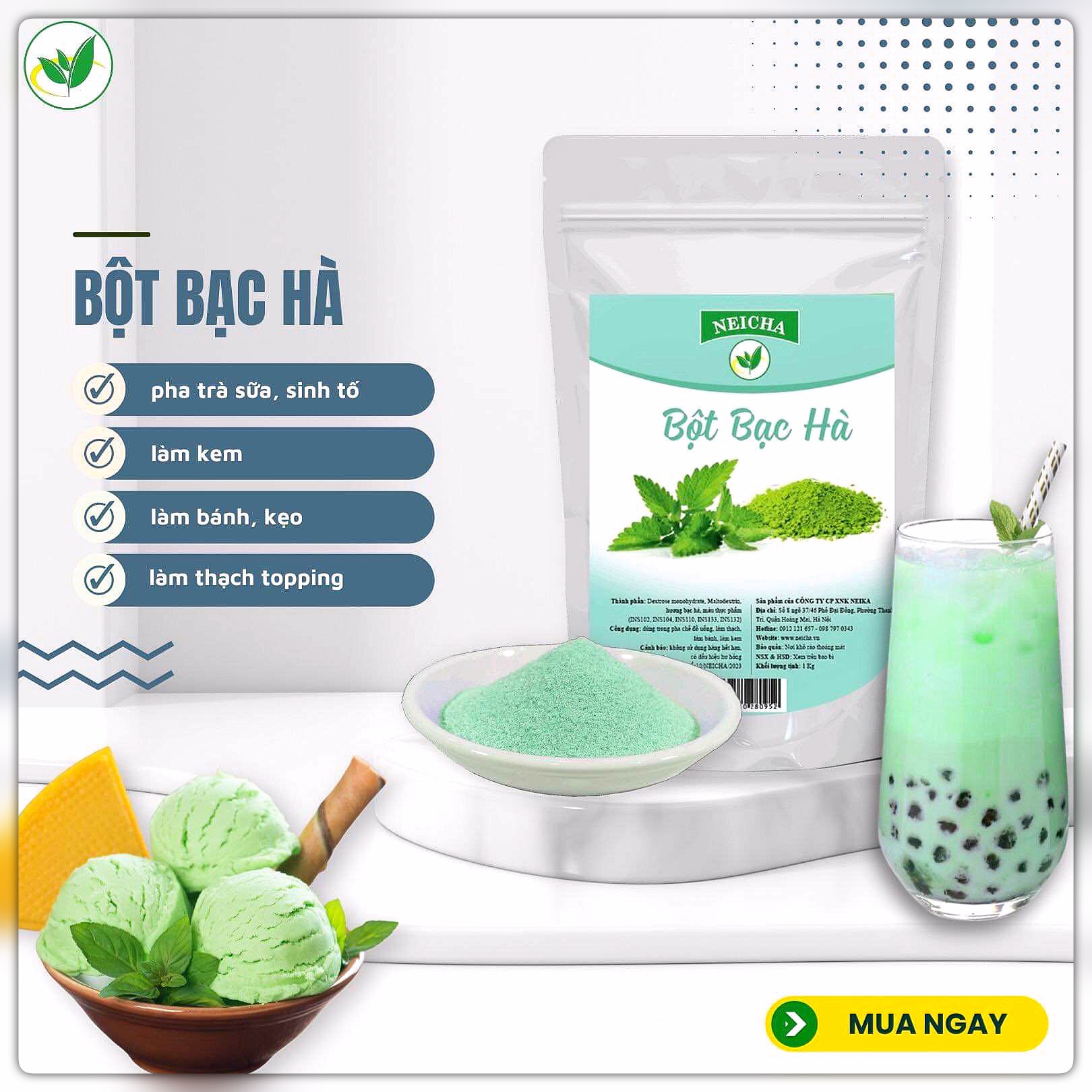 Bột Vị Bạc Hà Neicha/ Nguyên liệu pha chế đồ uống, làm bánh, làm kem, topping thơm ngon chuẩn vị.