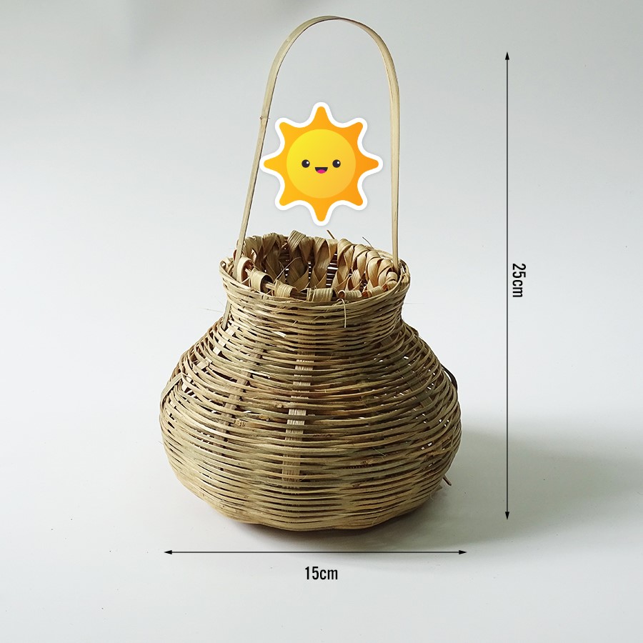 Giỏ cá, giỏ cua mây tre trang trí tết