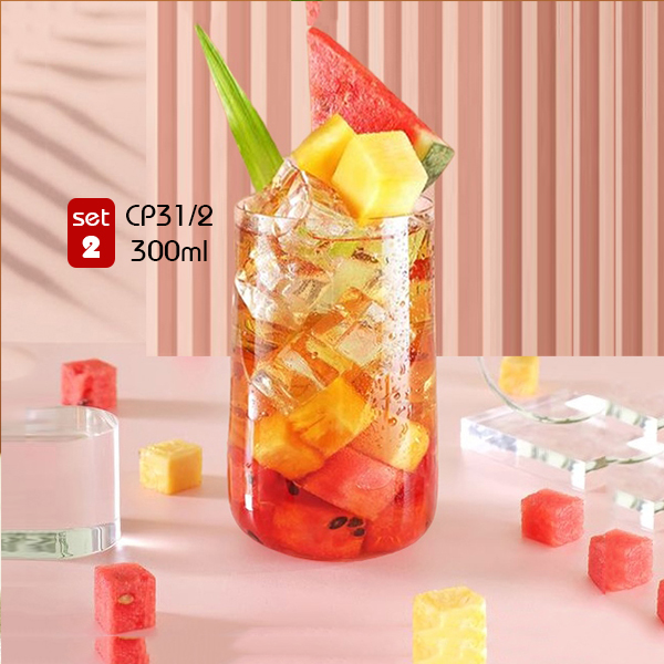 Bộ 2 cốc thủy tinh chịu nhiệt cao cấp Samadoyo CP31/2 300mL - Ly thủy tinh chịu nóng lạnh Samahome Shop
