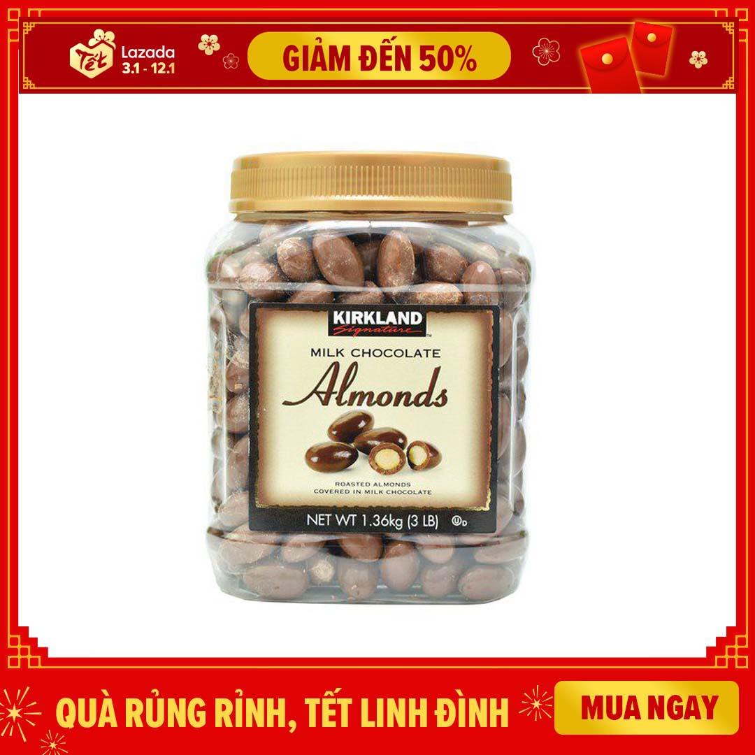 Chocolate sữa bọc hạnh nhân almonds kirkland mỹ 1.36kg