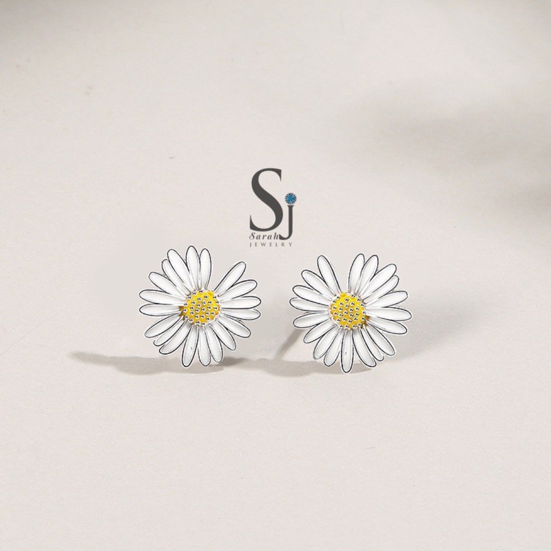 Bông tai/ hoa tai bạc 925 hoa cúc hoạ mi mẫu 2021 - Sarah Jewelry