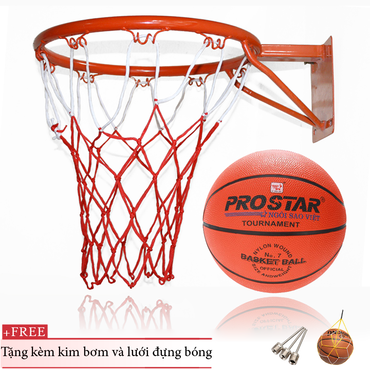 Combo Bộ Sản Phẩm Vành Bóng Rổ 40cm + Quả Bóng Rổ (Cam) Dành Cho Vận Động Viên Và Thi Đấu