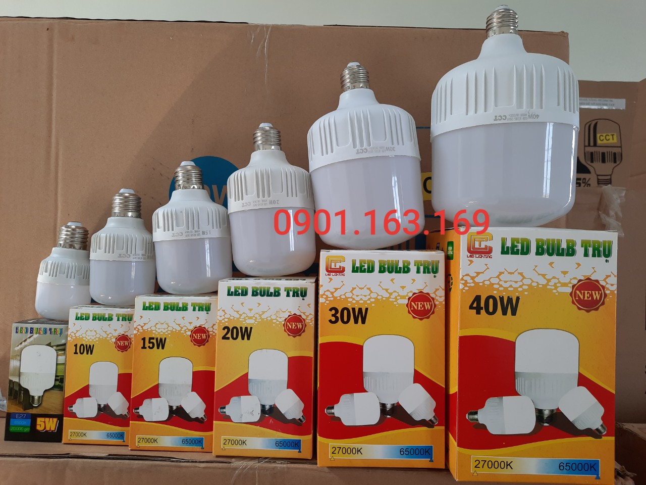 Tp - bóng đèn led bulb trụ 40w cct cao cấp - tiết kiệm điện năng