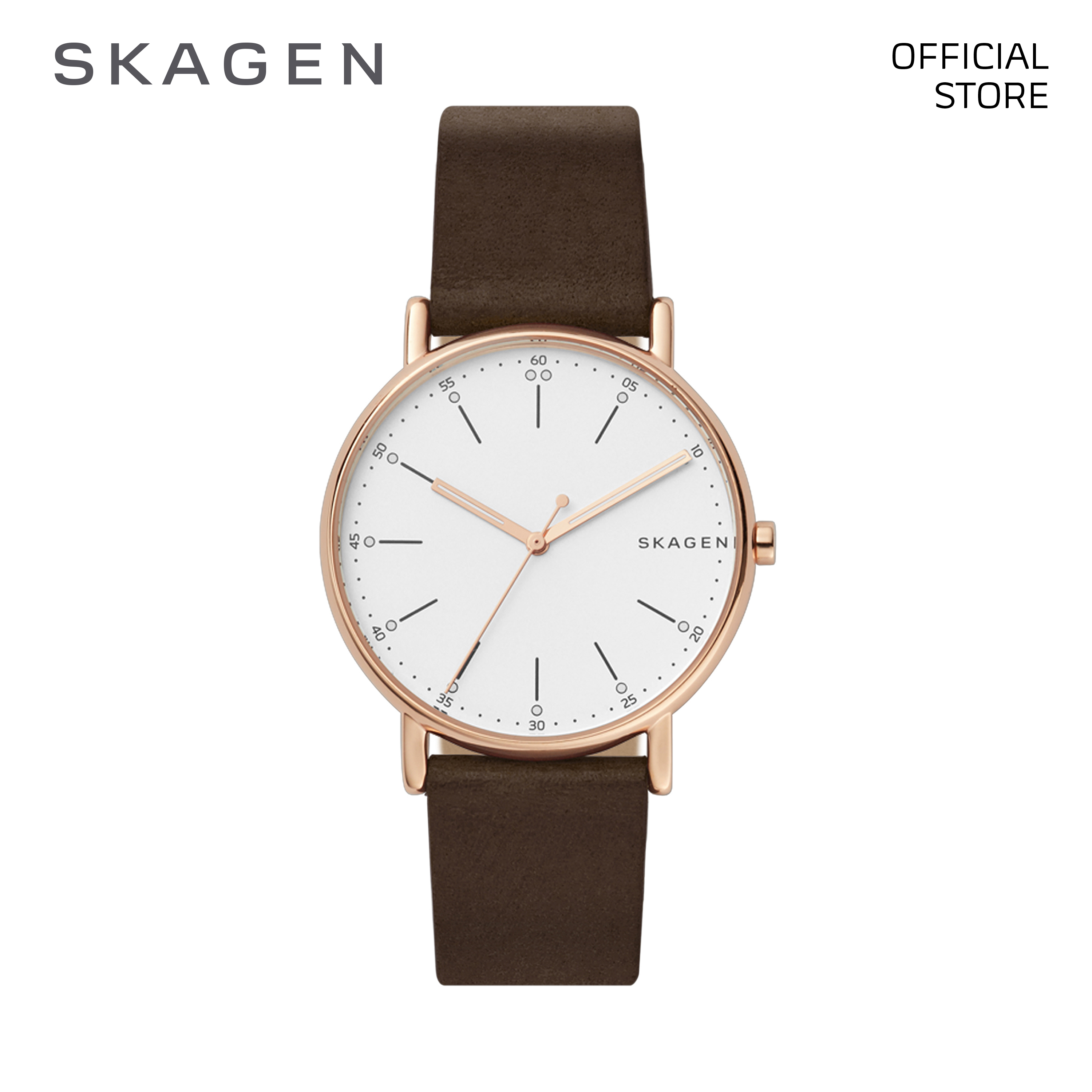 Đồng hồ nam skagen signatur dây da skw6431 - màu nâu