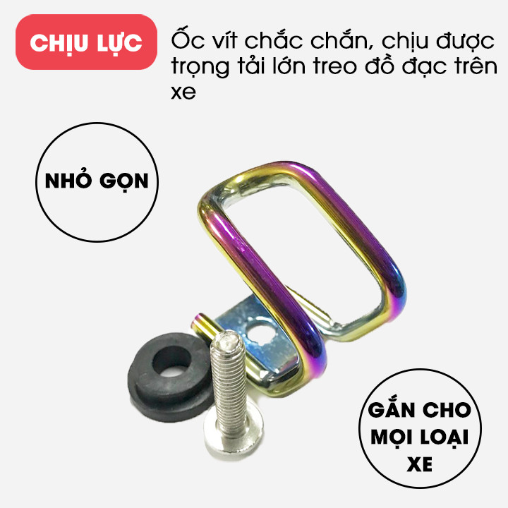[HCM][ Loại dày ] Móc treo đồ xe máy máu titan