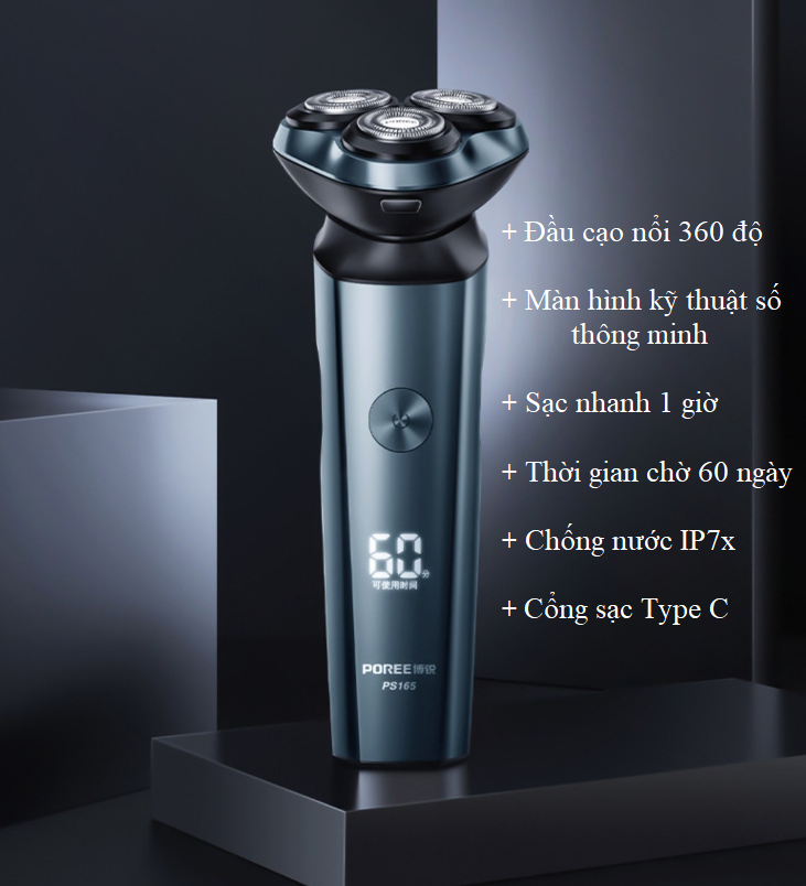 New Máy cạo râu Flyco Poree sạc nhanh chống nước màn hình kỹ thuật số PS165 PS166 FS901 FS903