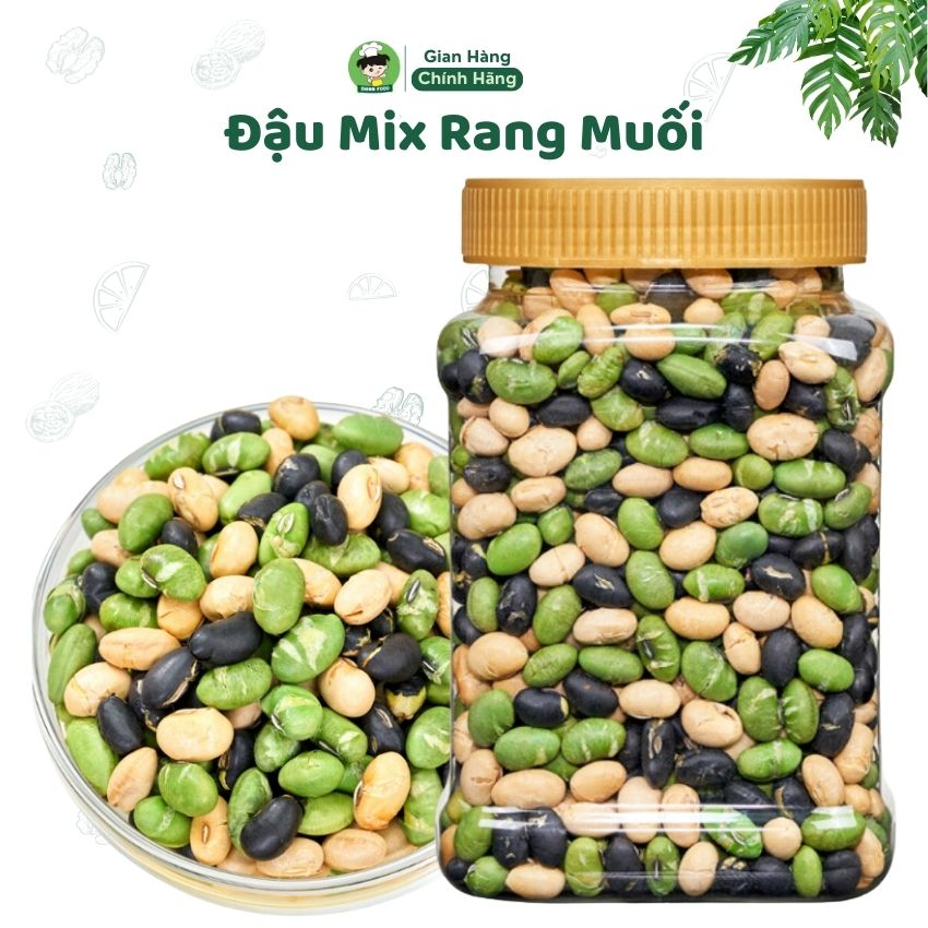 Đậu Mix 3 Vị Sấy Giòn Rang Muối Organic Ăn Liền Giàu Protein, Hạt Dinh Dưỡng Thơm, Ngon Tốt Cho Trẻ Em Và Người Lớn