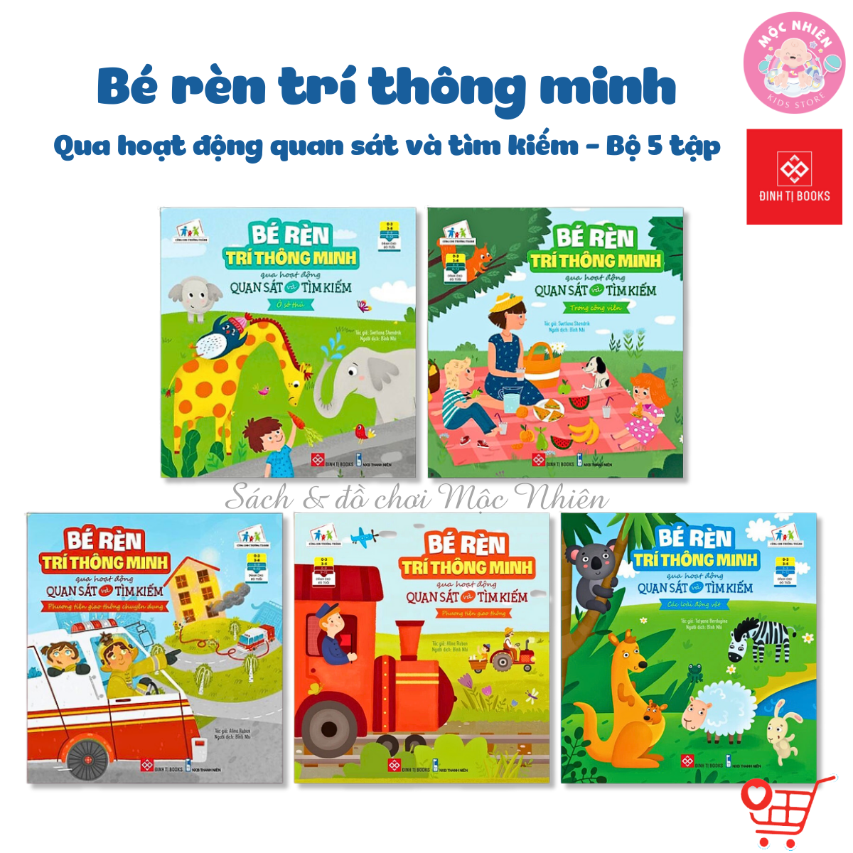 Sách - Bé rèn trí thông minh qua hoạt động quan sát và tìm kiếm - 05 chủ đề dành cho bé 0 - 6 tuổi - Đinh Tị Books