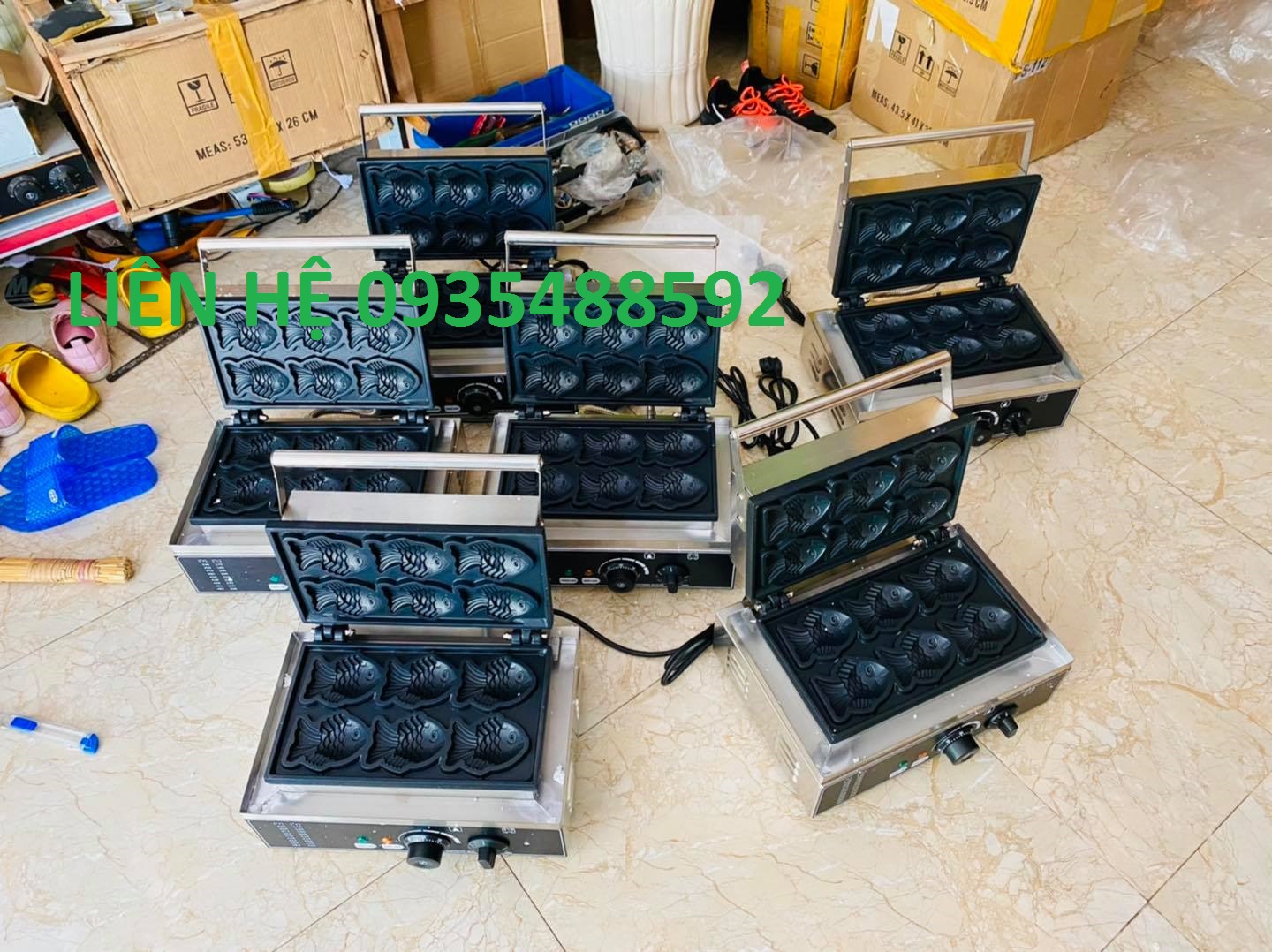 Máy làm bánh cá,dùng điện 6 con-Hàng cao cấp