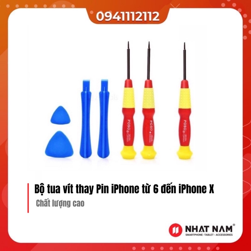 Bộ tua vít tháo lắp điện thoại, dùng để sửa chữ.a, thay thế pin, màn hình cho i.phone, i.pad, có tuavit 3 cạnh, hàng xịn