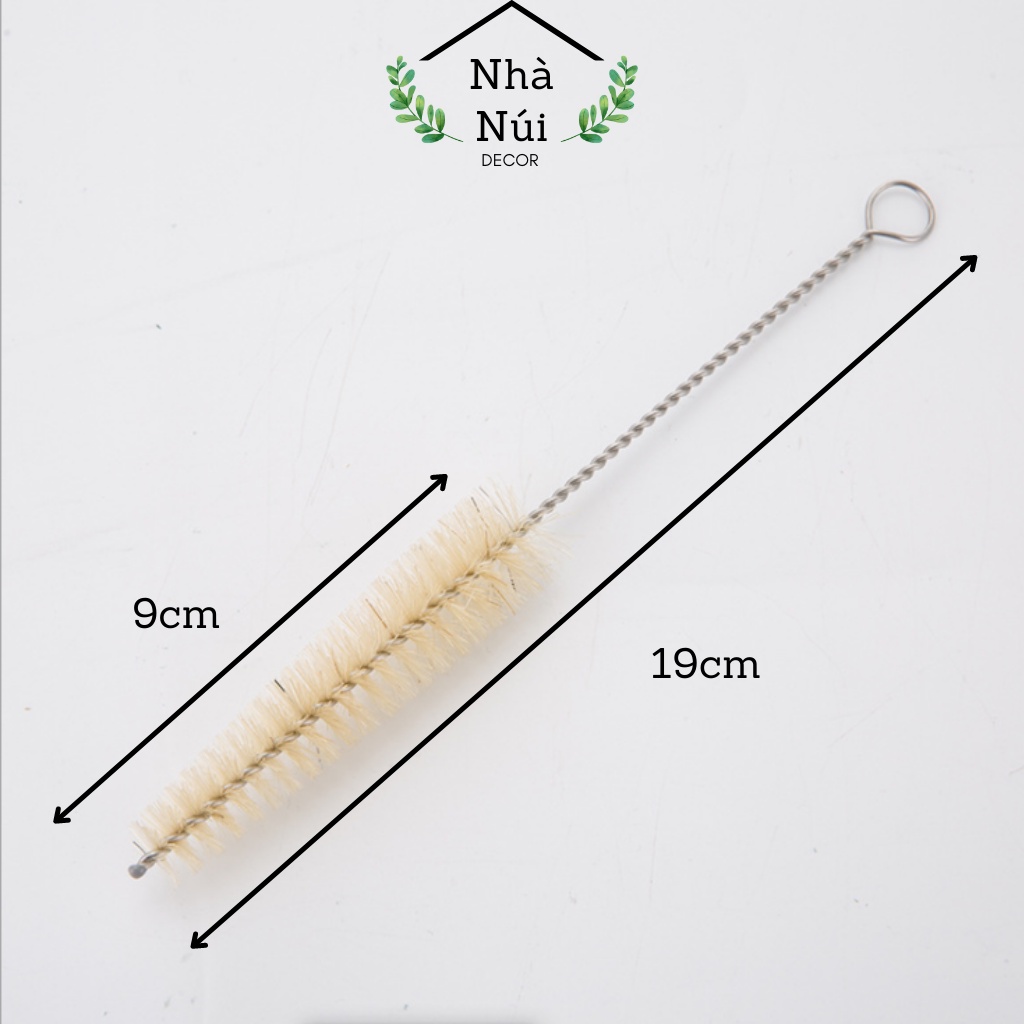 Chổi mini cọ rửa ống nghiệm chai lọ thủy tinh, nhựa dài 19cm
