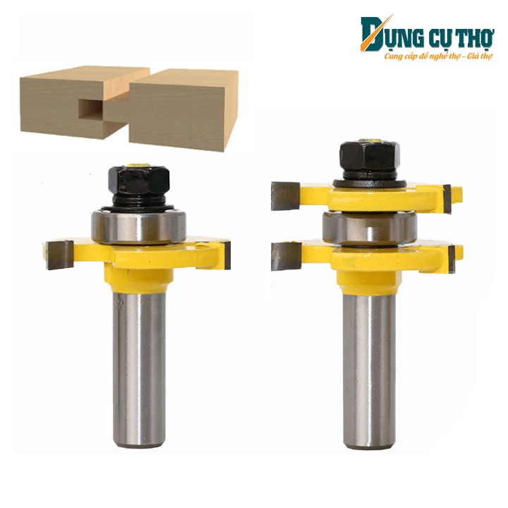 Bộ Mũi Phay Gỗ Ghép Ván thẳng nhỏ 1 bi - Mũi Ghép Ván Dày 12 - 19mm ( 2 Món ) - Mũi soi gỗ - Dụng cụ thợ