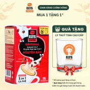 |Tặng Ly Thủy Tinh| Elys Coffee - Cà Phê Sữa Hòa Tan Nguyên Bản 3 in 1 | Hộp 15 Gói x 17g - 255g