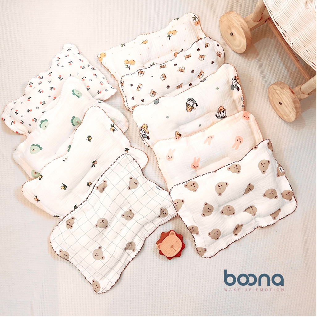 Gối lõm xô Muslin Boona Chống bẹp đầu cho bé