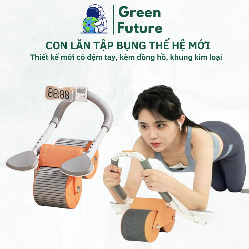 Con lăn trợ lực, con lăn tập bụng thế hệ mới 2 bánh thiết kế mới có chỗ để tay tiện dụng, con lăn tập cơ bụng chất liệu cao cấp, con lăn tập cơ bụng 2 bánh, con lăn tập bụng cho nữ