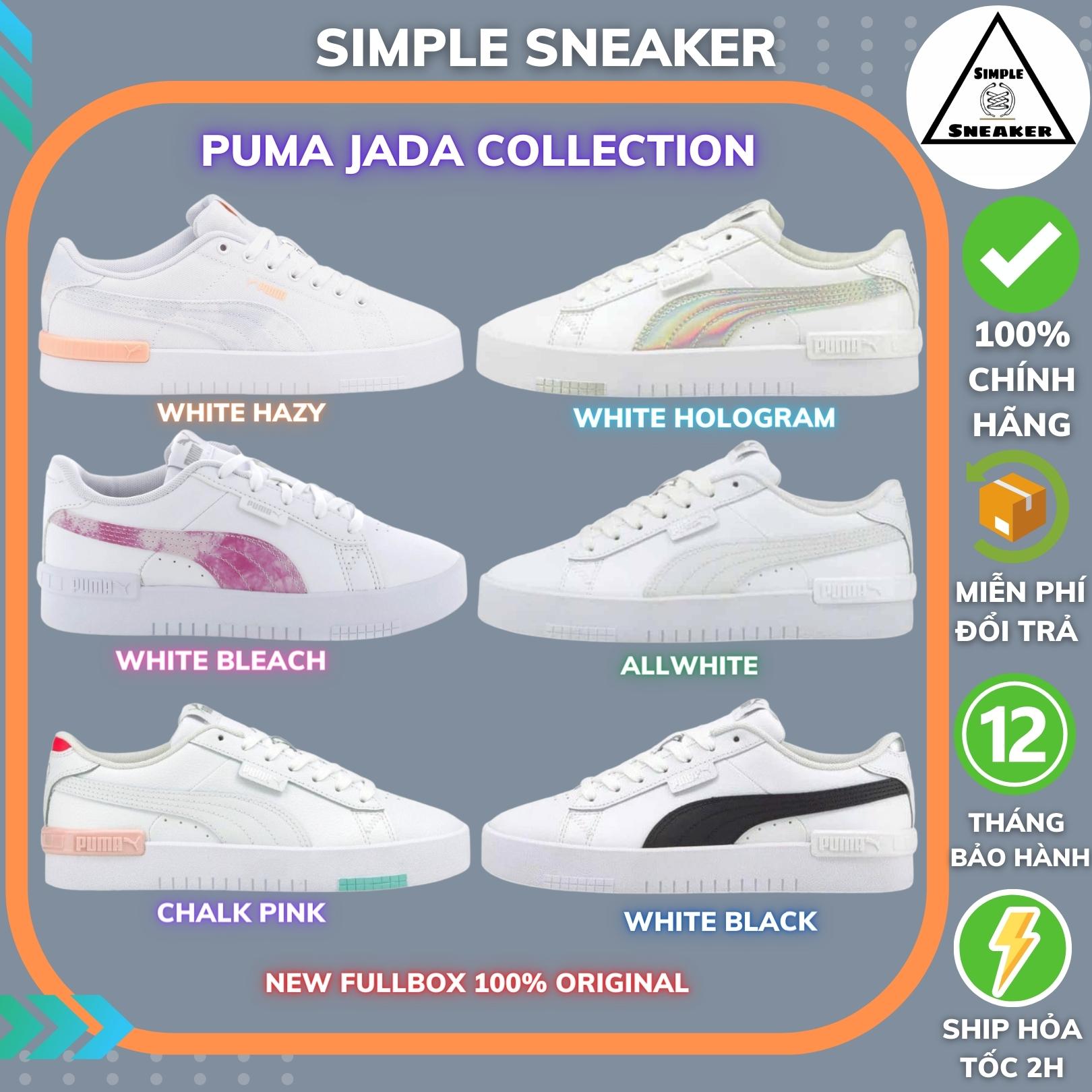 Giày sneaker puma nữ màu trắng chính hãng - simple sneaker - puma jada allwhite - white black