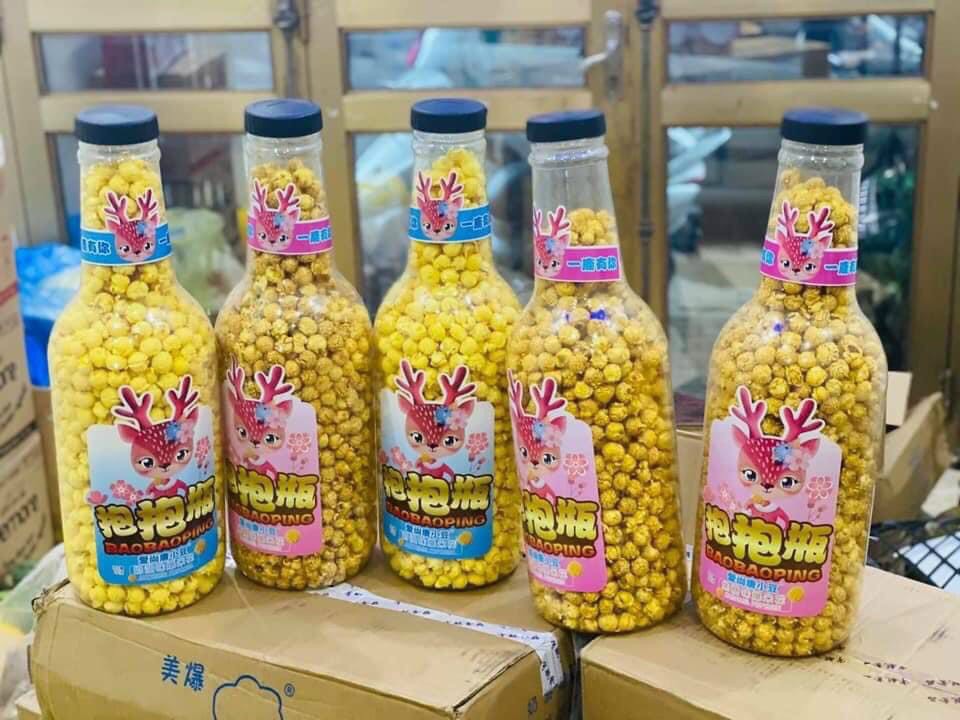 Chai bắp rang bơ, Chai Bỏng ngô siêu to khổng lồ 1,3kg - Vạn Lộc 68