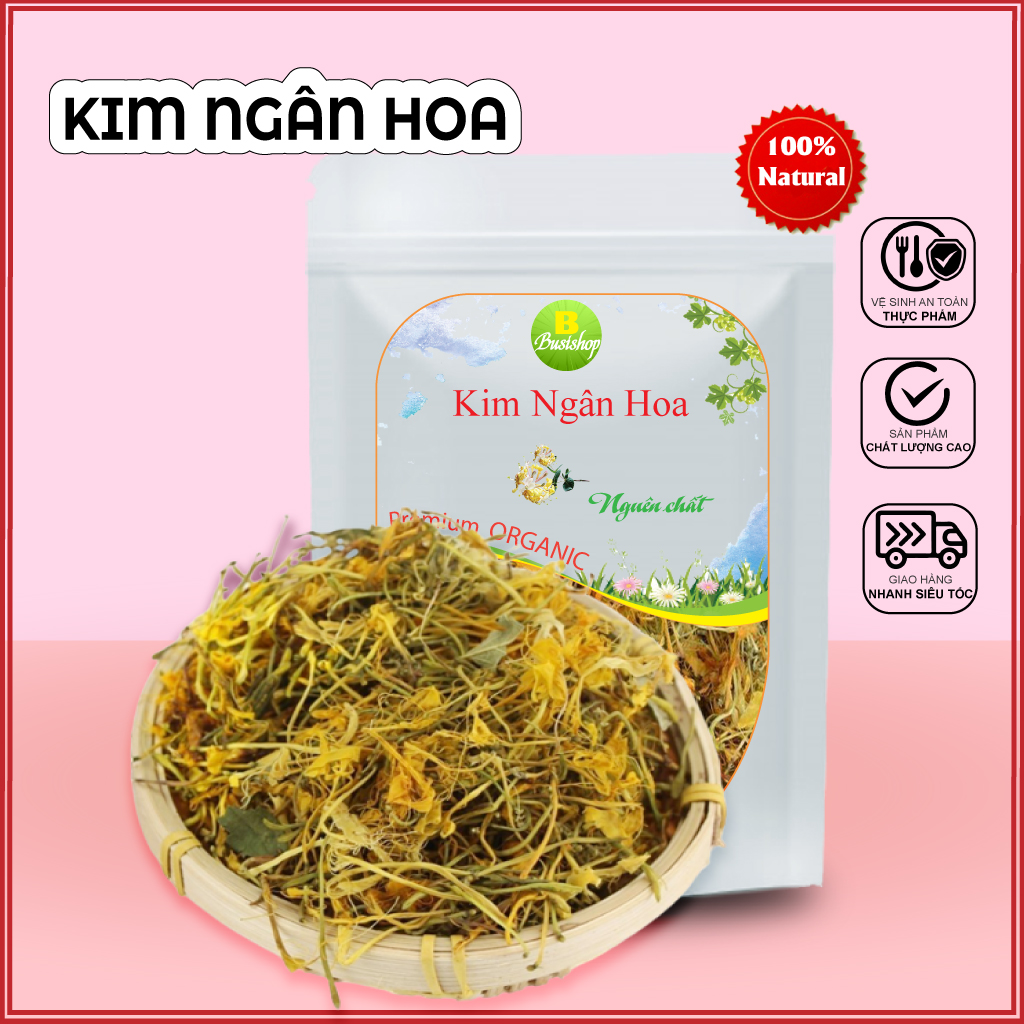 Kim ngân hoa sấy khô 100g , Trà kim ngân hoa khô, Thanh nhiệt, Giải độc, Tiêu viêm, Chống dị ứng