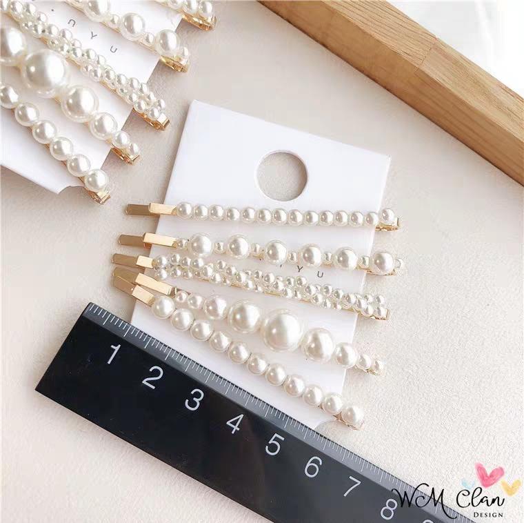 Set 5 kẹp tóc ngọc nhỏ xinh Set 5 kẹp tóc ngọc trai nhỏ