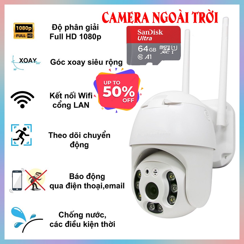 [Hàng Mới] Camera Wifi Ngoài Trời, Camera 360 Độ Mini Không Dây, Camera An Ninh Gia Đình Giám Sát Qua Điện Thoại, Hồng Ngoại Quay Đêm, Góc Siêu Rộng Chất Hơn Cammera yoosee, ezviz, imou...