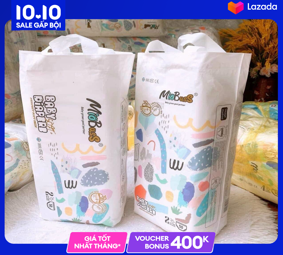 [HCM] Bịch 50 miếng tã quần MIOBUSS M/L/XL/XXL/XXXL/4XL - Bỉm quần tã vải
