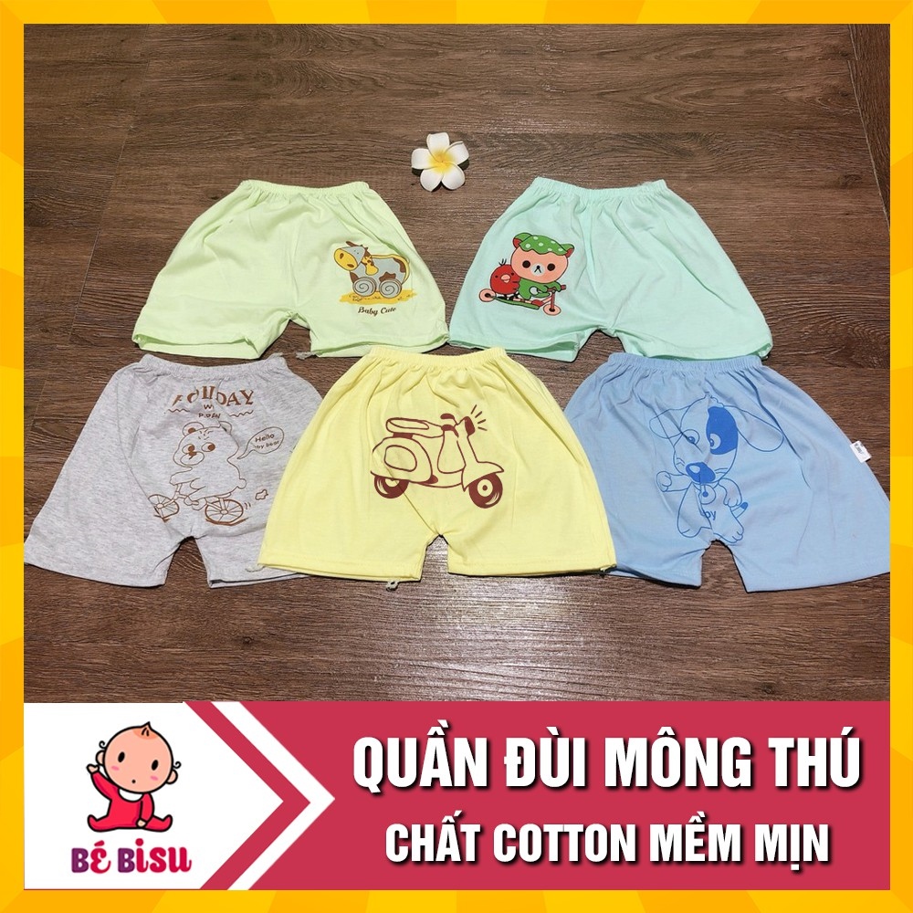 Quần chục đùi mông thú (set 10 chiếc) cotton mềm mịn cho bé (4-14kg)- không đường gân mông