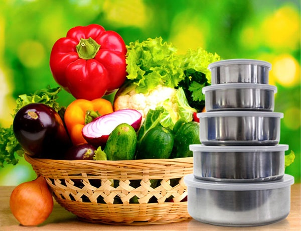 Bộ 5 thố inox cao cấp có nắp đậy - Bán buôn siêu rẻ