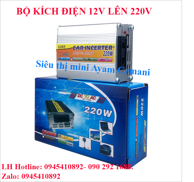 Bộ kích đi ện 12v lên 220v 220w