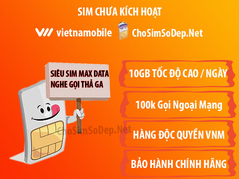 SIM 4G high speed 10GB/300GB/month-master account 100k-Listen To Call Home Network free-sim 4G vietnamobile cheap price