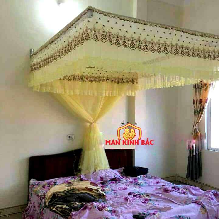 KHÔNG KÈM KHUNG- Chỉ Màn khung vuông ren Lạnh phối ren kiểu