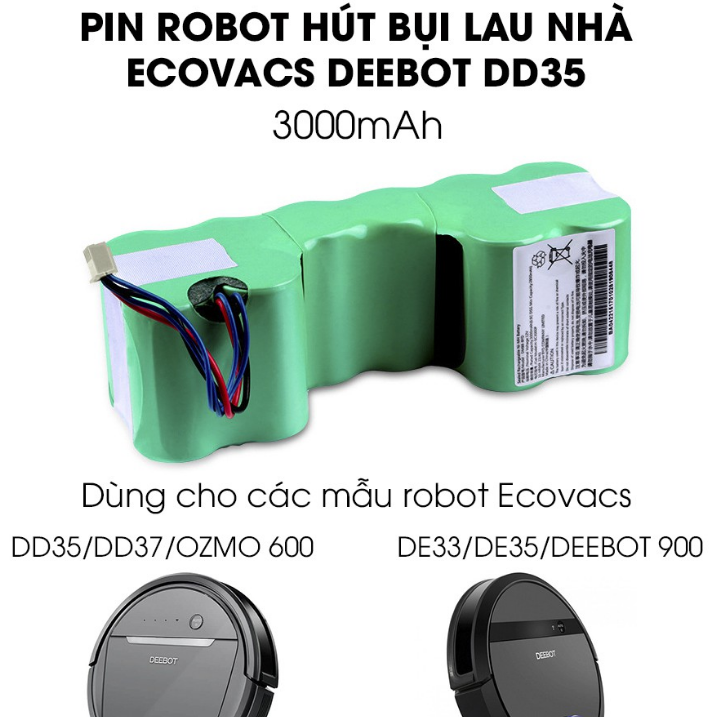 Pin chính hãng robot deebot DN33 DN320 DE53 DE55 DD35 DD37 (Sẵn), Giadunghome.com