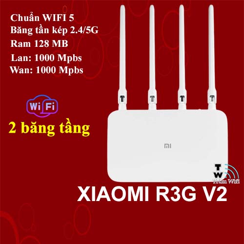 Xiaomi r3gv2, AC1200, dual-band WiFi, Lan gigabit, no USB, used