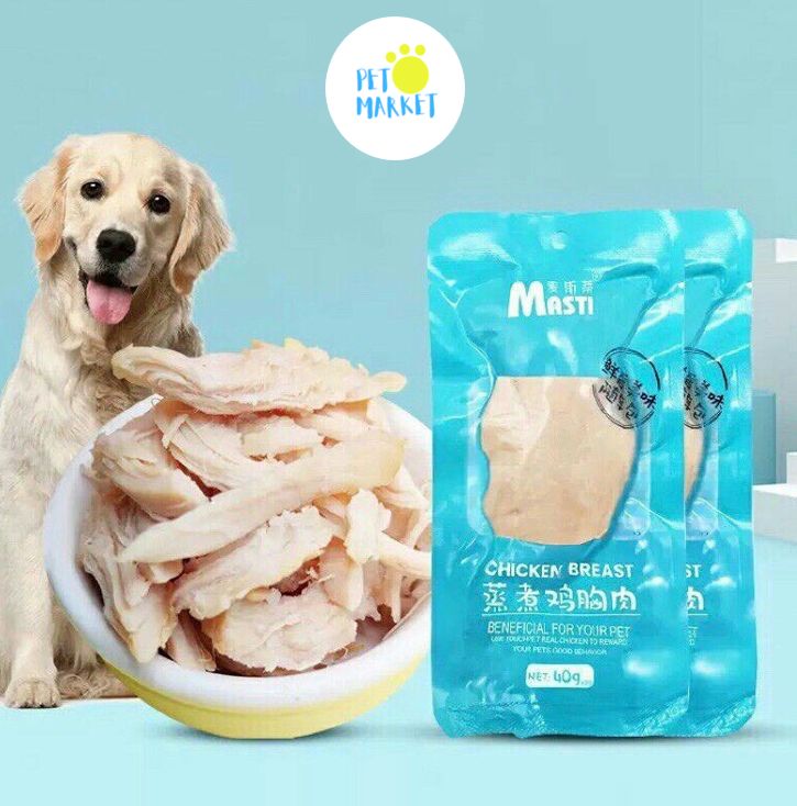 ỨC GÀ HẤP ĂN LIỀN MASTI CHO CHÓ MÈO (40g/gói)