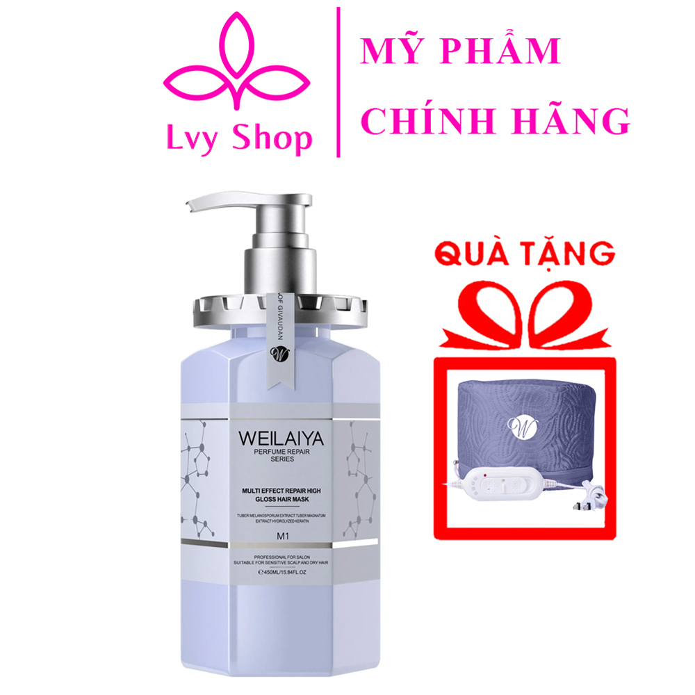 Hấp tóc Weilaiya chính hãng 450ml Lvy Shop dưỡng ủ tóc mềm mượt phục hồi nấm truffle chắc khỏe