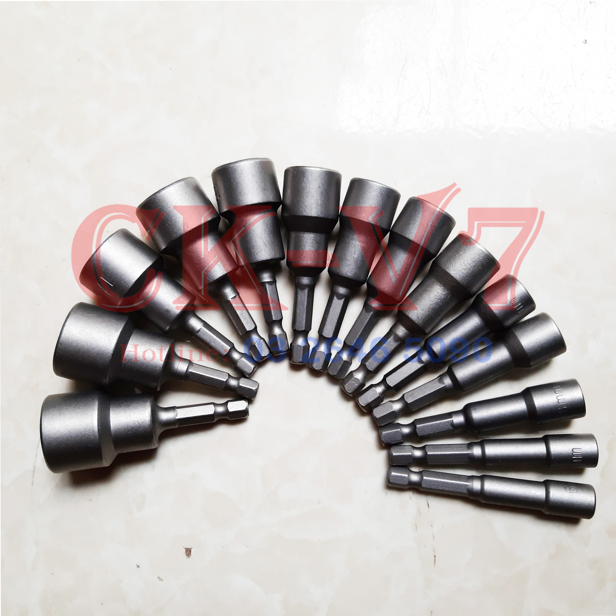 Bộ tuýp xiết mở bulong chuôi lục giác dài 65mm tiện dụng 14pc