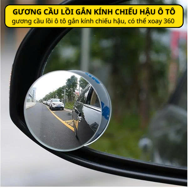Pair of 360-Degree Convex Car Mirrors Mounted on the Rearview Mirror, 360-Degree Wide-Angle Convex Round Mirrors Mounted on the Car's Rearview Mirror Giá 19,000 Đồng*Miễn phí vận chuyển