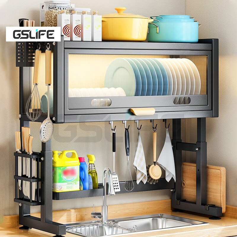 Gslife kệ để chén có nắp đậy new nâng cấp, làm dày và nâng cao kệ chậu rửa tủ bếp thông minh đa năng