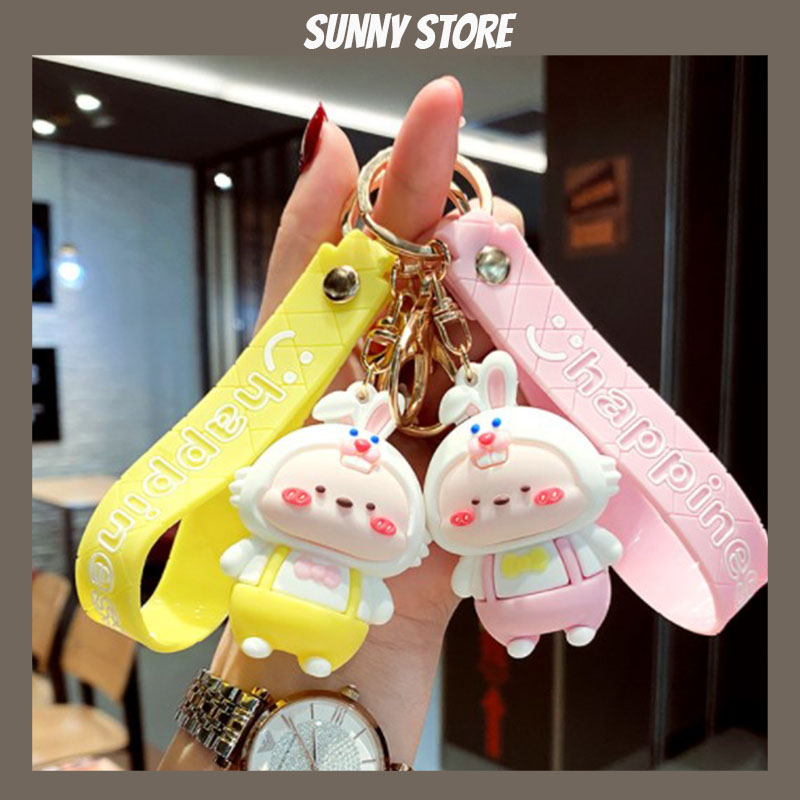 Móc khóa silicon cao cấp thỏ hoạt hình dễ thương SUNNYSTORE