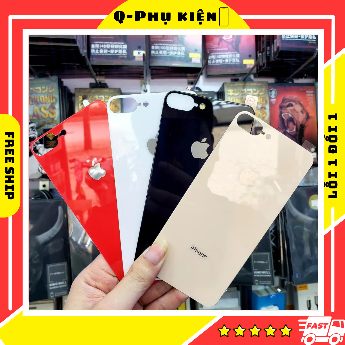 Kính cường lực mặt sau iphone 7plus 8plus X Xs Xsmax