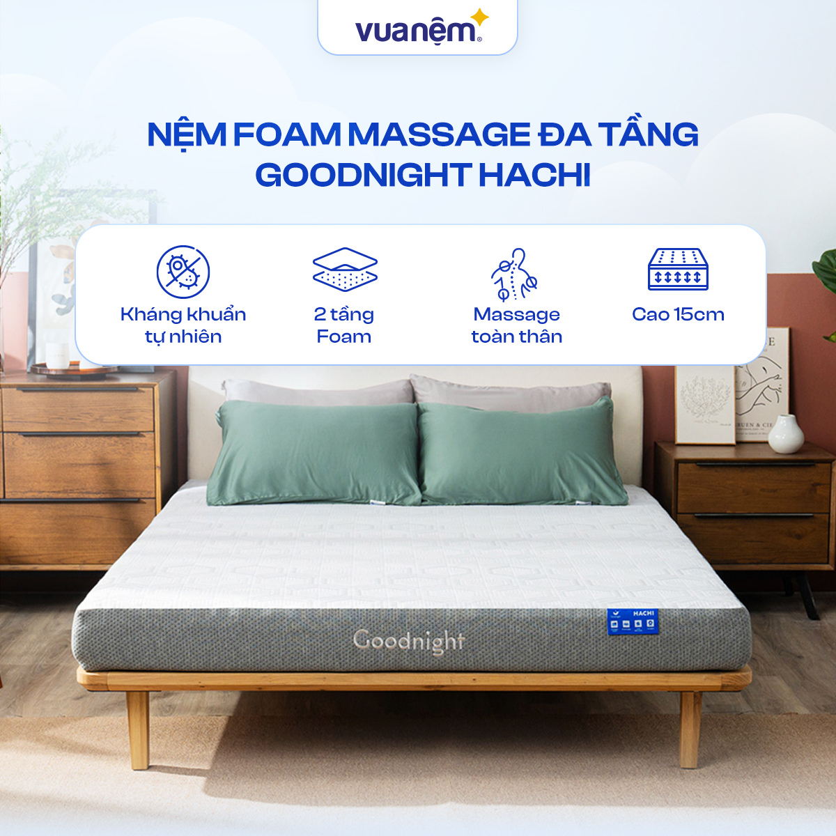 Nệm foam giảm áp lực Goodnight Hachi