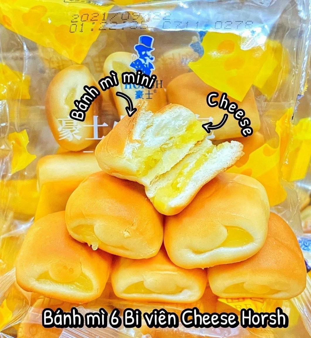 Bánh mì phô mai bi mini Horsh bịch 6 viên 1kg