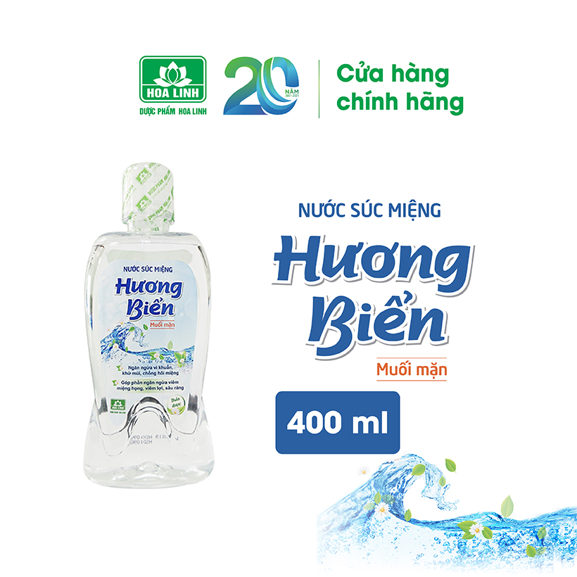 Nước súc miệng sát khuẩn Hương Biển 400ml - NSM01, làm sạch, ngừa sâu răng, khử mùi hôi miệng, cho hơi thở thơm mát