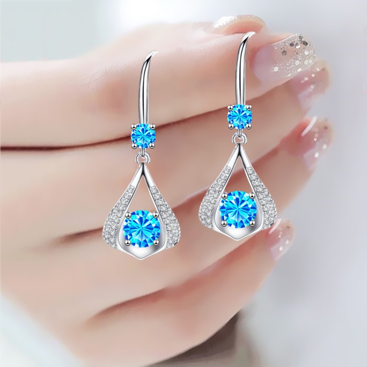 Bông tai nữ thời trang hàn bạc Ý mẫu mới HT333