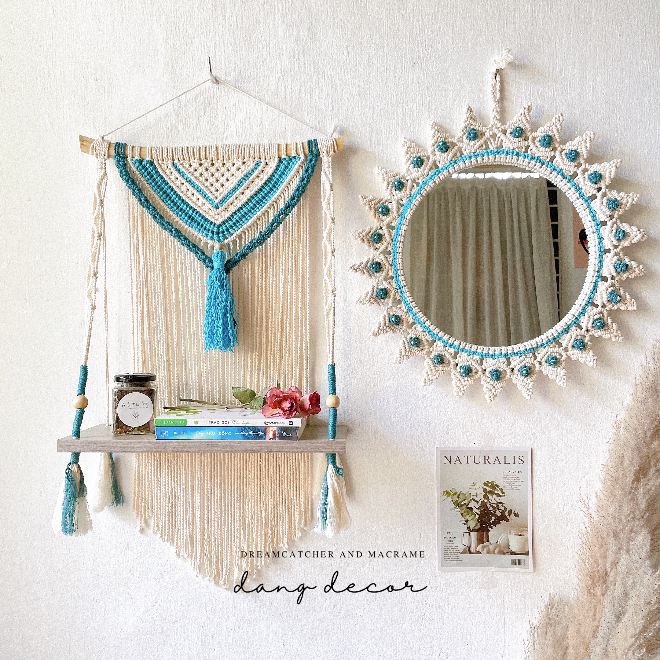 Dang decor - set gương kệ treo tường gk01